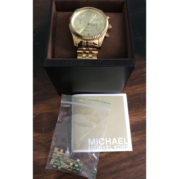 Michael Kors Lexington Gold Chronograph Watch - Picture 3 of 5